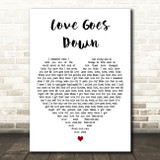Plan B Love Goes Down White Heart Decorative Wall Art Gift Song Lyric Print