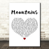 Emeli Sandé Mountains White Heart Decorative Wall Art Gift Song Lyric Print