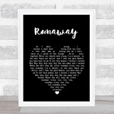 Del Shannon Runaway Black Heart Song Lyric Quote Print