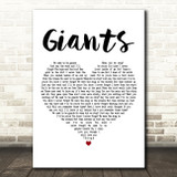 Dermot Kennedy Giants White Heart Decorative Wall Art Gift Song Lyric Print