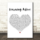 DMA'S Learning Alive White Heart Decorative Wall Art Gift Song Lyric Print