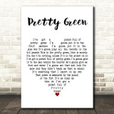 The Jam Pretty Green White Heart Decorative Wall Art Gift Song Lyric Print