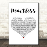 The Weeknd Heartless White Heart Decorative Wall Art Gift Song Lyric Print