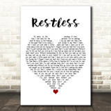 Louis Berry Restless White Heart Decorative Wall Art Gift Song Lyric Print