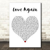 Dua Lipa Love Again White Heart Decorative Wall Art Gift Song Lyric Print