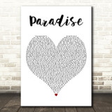 LL Cool J Paradise White Heart Decorative Wall Art Gift Song Lyric Print