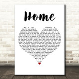 One Direction Home White Heart Decorative Wall Art Gift Song Lyric Print