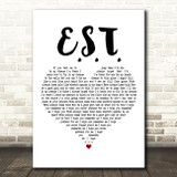 White Lies E.S.T. White Heart Decorative Wall Art Gift Song Lyric Print