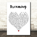 Blondie Dreaming White Heart Decorative Wall Art Gift Song Lyric Print
