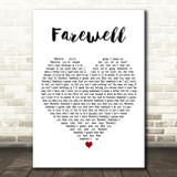 Rihanna Farewell White Heart Decorative Wall Art Gift Song Lyric Print