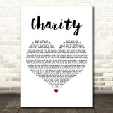 YUNGBLUD charity White Heart Decorative Wall Art Gift Song Lyric Print