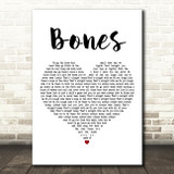 Ben Howard Bones White Heart Decorative Wall Art Gift Song Lyric Print