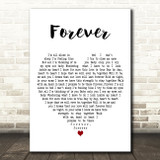 Dee Dee Forever White Heart Decorative Wall Art Gift Song Lyric Print
