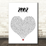 Anne-Marie 2002 White Heart Decorative Wall Art Gift Song Lyric Print