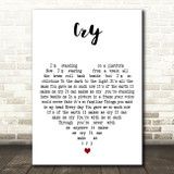 The Sundays Cry White Heart Decorative Wall Art Gift Song Lyric Print