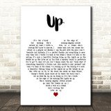 Sing Street Up White Heart Decorative Wall Art Gift Song Lyric Print