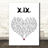 Slipknot XIX White Heart Decorative Wall Art Gift Song Lyric Print