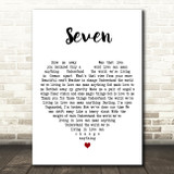James Seven White Heart Decorative Wall Art Gift Song Lyric Print