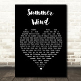 Frank Sinatra Summer Wind Black Heart Song Lyric Quote Print