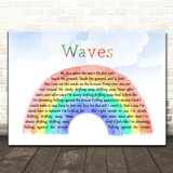 Mr. Probz Waves Watercolour Rainbow & Clouds Decorative Wall Art Gift Song Lyric Print