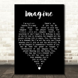 Imagine John Lennon Black Heart Quote Song Lyric Print
