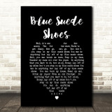 Elvis Presley Blue Suede Shoes Black Heart Song Lyric Print