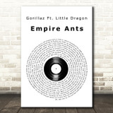 Gorillaz Featuring Little Dragon Empire Ants Vinyl Record Decorative Wall Art Gift Song Lyric Print