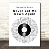 Depeche Mode Never Let Me Down Again Vinyl Record Decorative Wall Art Gift Song Lyric Print