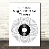 Harry Styles Sign Of The Times Vinyl Record Decorative Wall Art Gift Song Lyric Print