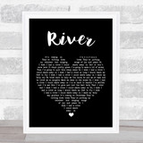 Joni Mitchell River Black Heart Song Lyric Print