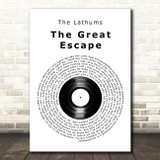 The Lathums The Great Escape Vinyl Record Decorative Wall Art Gift Song Lyric Print