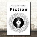 Avenged Sevenfold Fiction Vinyl Record Decorative Wall Art Gift Song Lyric Print