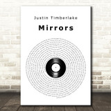 Justin Timberlake Mirrors Vinyl Record Decorative Wall Art Gift Song Lyric Print