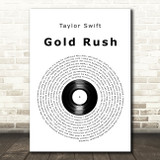 Taylor Swift Gold Rush Vinyl Record Decorative Wall Art Gift Song Lyric Print