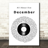 All About Eve December Vinyl Record Decorative Wall Art Gift Song Lyric Print