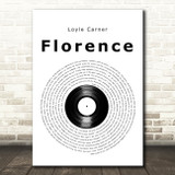 Loyle Carner Florence Vinyl Record Decorative Wall Art Gift Song Lyric Print