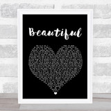 Monsta X Beautiful Black Heart Song Lyric Quote Print