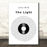 Juice Wrld The Light Vinyl Record Decorative Wall Art Gift Song Lyric Print