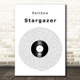 Rainbow Stargazer Vinyl Record Decorative Wall Art Gift Song Lyric Print