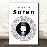 beabadoobee Soren Vinyl Record Decorative Wall Art Gift Song Lyric Print