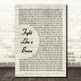 Red Hot Chili Peppers Fight Like a Brave Vintage Script Decorative Wall Art Gift Song Lyric Print
