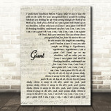 Calvin Harris & Rag'n'Bone Man Giant Vintage Script Decorative Wall Art Gift Song Lyric Print