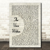 Christina Aguilera The Voice Within Vintage Script Decorative Wall Art Gift Song Lyric Print