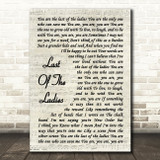 The Courteeners Last Of The Ladies Vintage Script Decorative Wall Art Gift Song Lyric Print