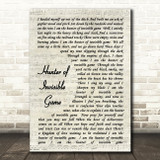 Bruce Springsteen Hunter of Invisible Game Vintage Script Decorative Gift Song Lyric Print