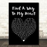 Phil Collins Find A Way To My Heart Black Heart Song Lyric Quote Print
