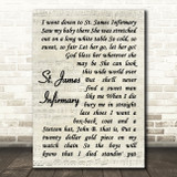 Louis Armstrong St. James Infirmary Blues Vintage Script Decorative Gift Song Lyric Print