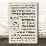 Peter, Paul And Mary The Wedding Song There Is Love Vintage Script Gift Song Lyric Print