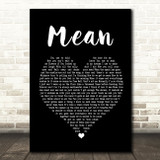 Pink Mean Black Heart Song Lyric Quote Print