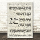 Brainstorm This Must Be Heaven Vintage Script Decorative Wall Art Gift Song Lyric Print